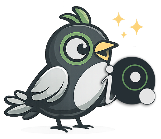 Gwyrdd the Jackdaw, the BowlsIQ early bird mascot
